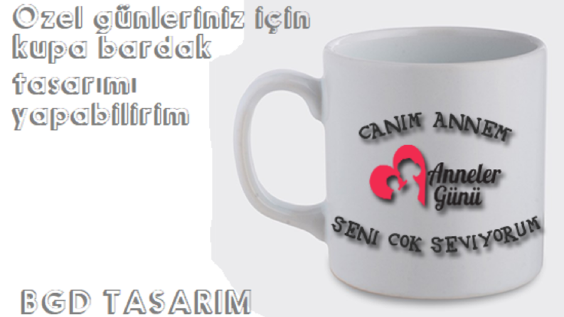 Örnek Kupa Bardak Baskı Tasarımı