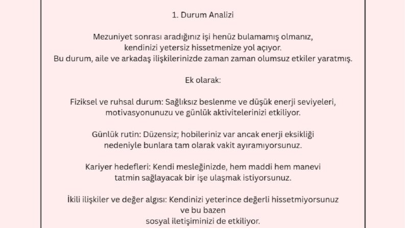 Hayatının Pusulası Örnek Çalışma