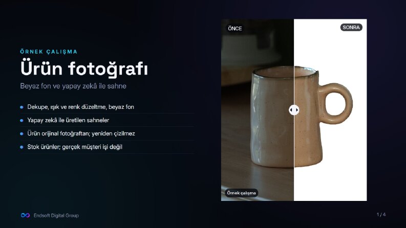 Örnek: Ürün Fotoğrafı — Beyaz Fon ve Yapay Zekâ Sahnesi