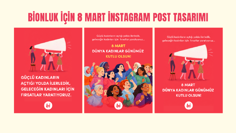 Bionluk için hazırlanan 8 Mart Kadınlar Günü Post Tasarımı