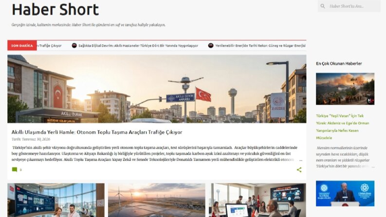 Blogger tabanlı örnek haber sitesi