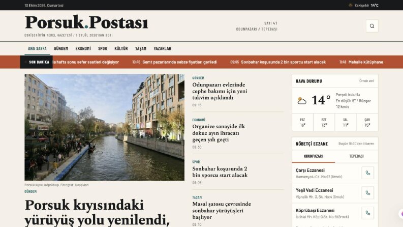 Porsuk Postası - Yerel Haber Sitesi