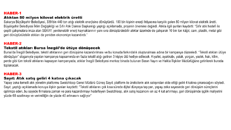 Recycling INDUSTRY İçin Haber Yazımı