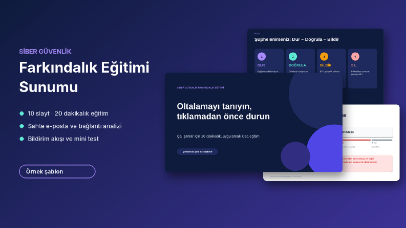 Siber Güvenlik Farkındalık Eğitimi – Sunum Şablonu