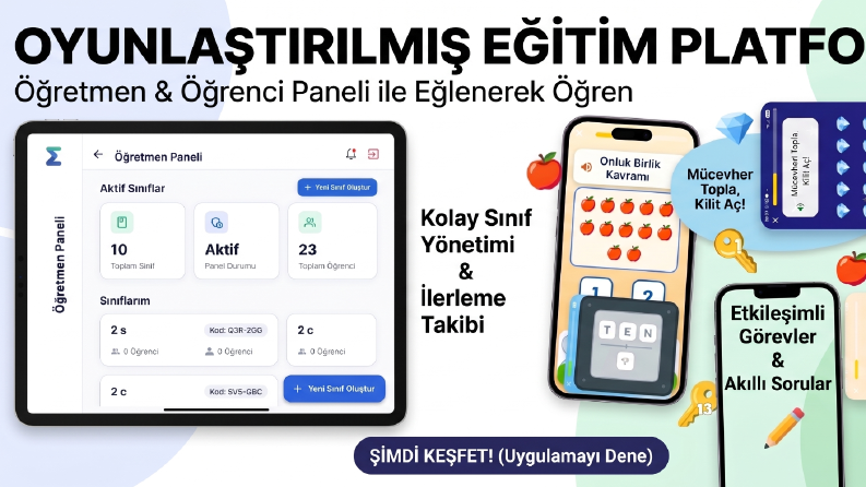 Öğrenciler İçin Eğitici - Oyunlaştırıcı Uygulama