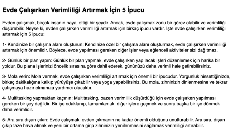Evde Çalışırken Verimliliği Artırmak İçin 5 İpucu
