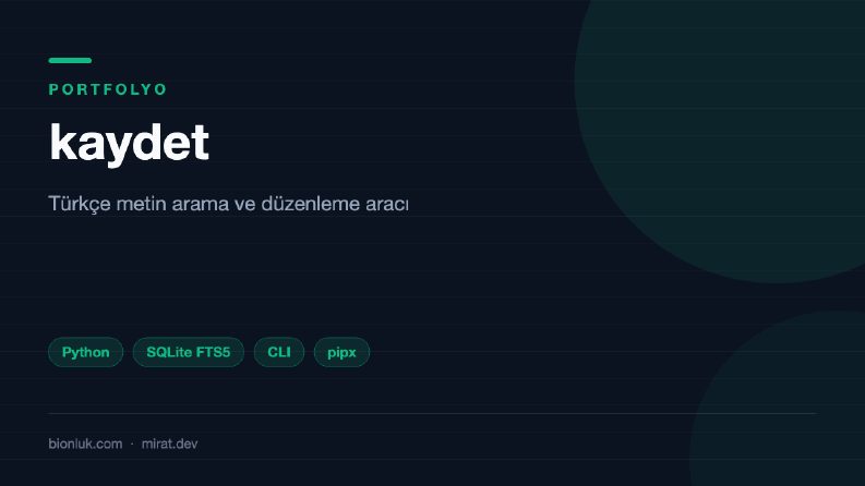 kaydet — arama ve düzenleme komut satırı aracı