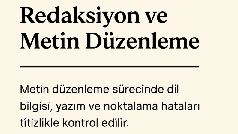 Redaksiyon ve Metin düzenleme