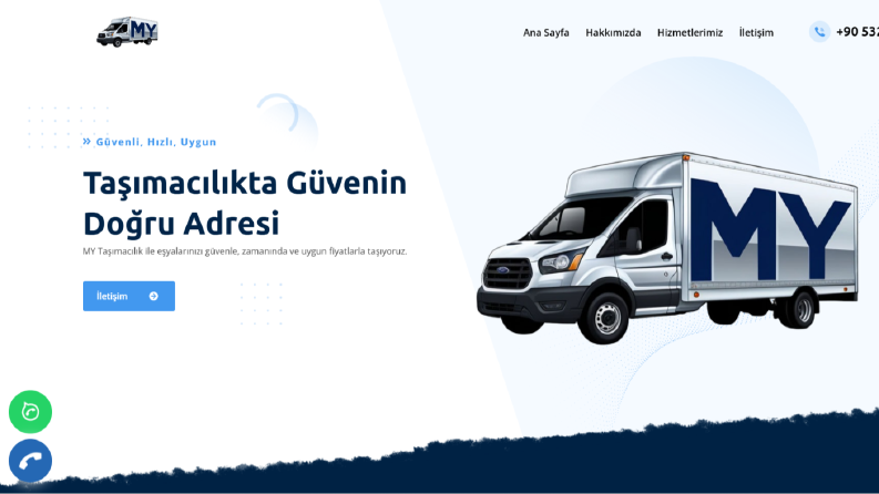 MY NAKLİYE Firmasının Kurumsal Web Sitesi