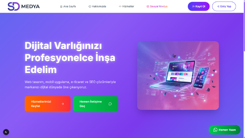 SD Medya - Modern Dijital Ajans Web Sitesi (Next.js 16)