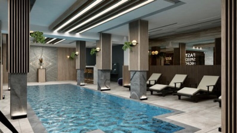 Villa kapalı havuz ve spor Alanı 3dsmax çizimleri