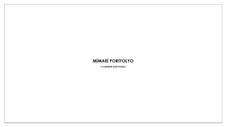 Canberk Akkoyunlu Mimari Portfolyo