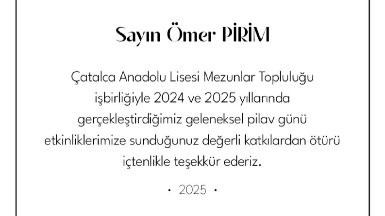 Çatalca Anadolu Lisesi - Plaket İçeriği Tasarımı