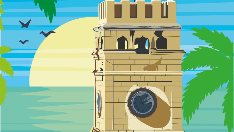 turistik yerleşim yerleri vektörel çalışma