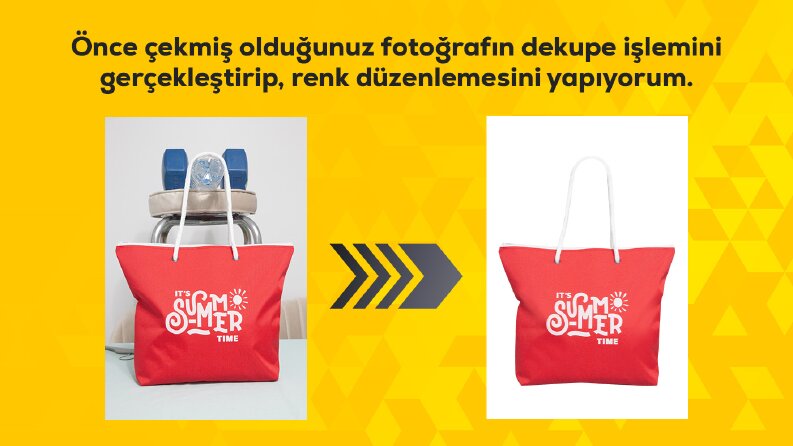 Plaj çantası pazaryerleri ürün görsel düzenleme