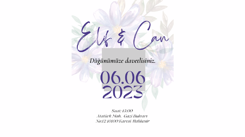 ELİF&CAN DAVETİYE