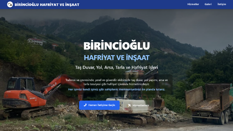 Birincioğlu Hafriyat ve İnşaat Web Sitesi