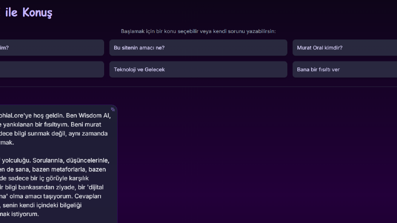 Wisdom AI – Karaktere Sahip AI Asistan (FİNE TUNİNG+ RAG)