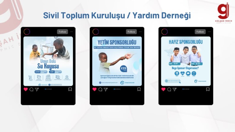 Sivil Toplum Örgütü /Yardım Derneği Sosyal Medya Tasarımları