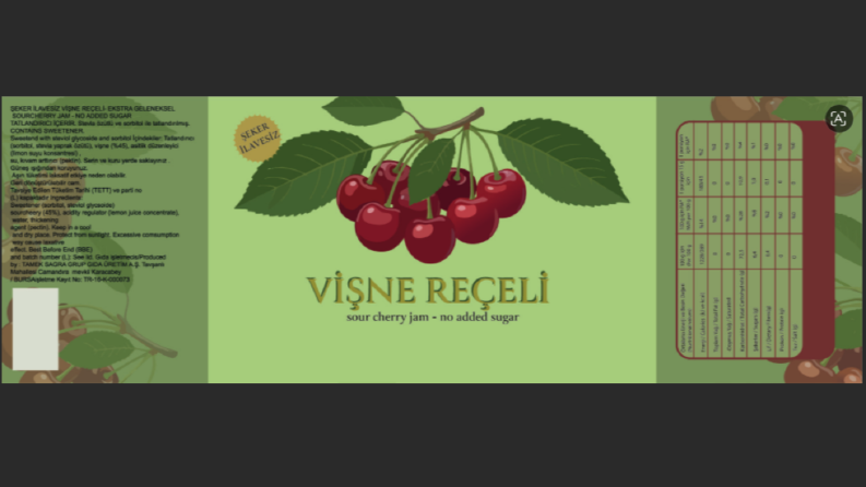 vişne reçeli ambalaj