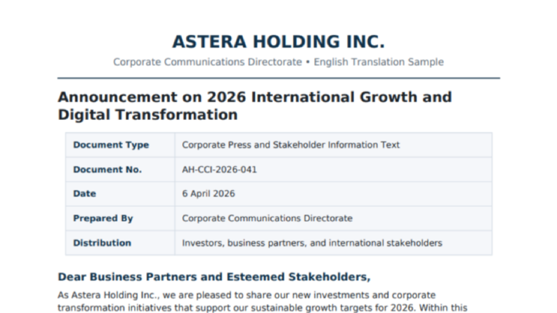 ASTERA HOLDING INC.