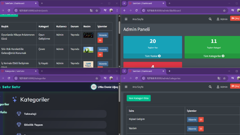 Daha Önce Gerçekleştirdiğim Laravel Web Projeleri