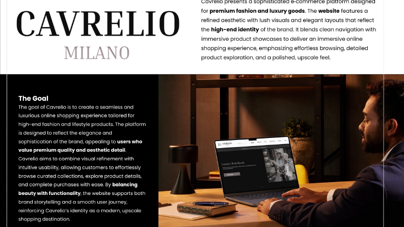 Cavrelio // Luxury Shopping Website