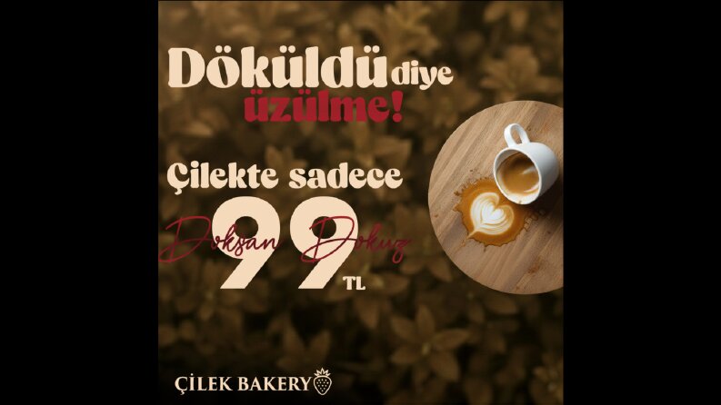Çilek Bakery konsept sosyal medya gönderisi