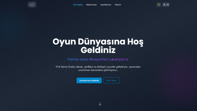Eyaga Game Studio - Modern Oyun Stüdyosu Web Sitesi