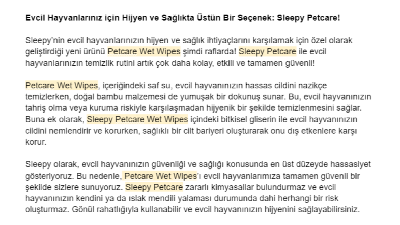 Sleepy Petcare Tanıtım Yazısı