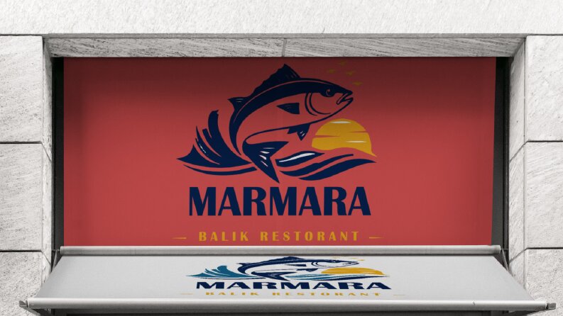 marmara balık logo tasarımı
