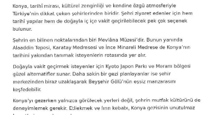 SEO Uyumlu Blog Yazısı – Konya’da Gezilecek 10 Yer