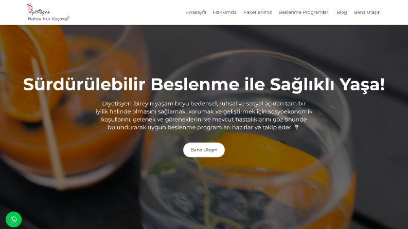 Diyetisyen Hatice Nur Kaçmaz Tanıtım Web Sitesi