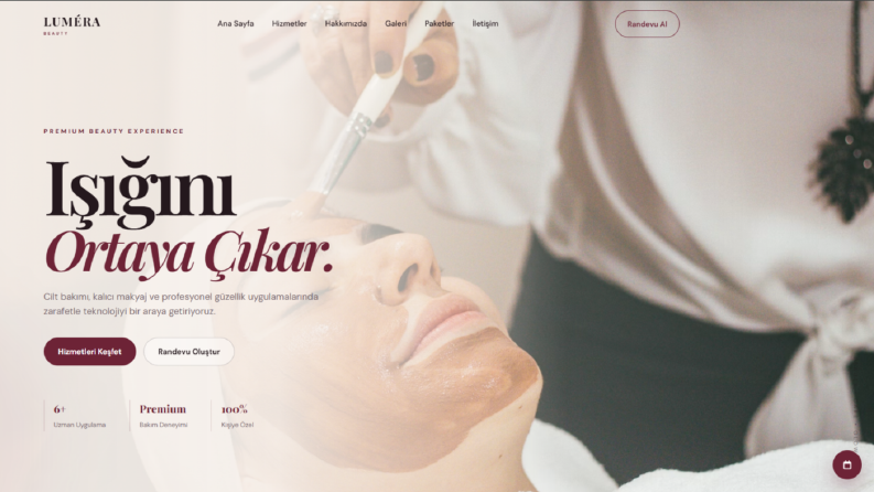 LUMÉRA Beauty – Premium Güzellik Salonu Web Sitesi