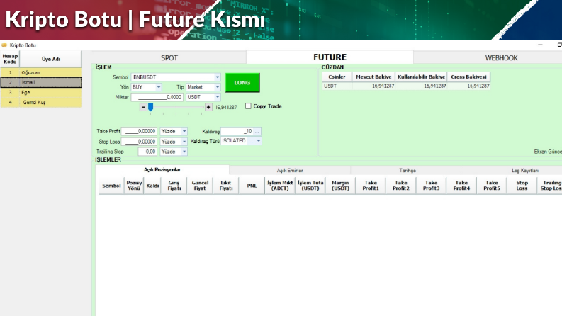 Kripto Botu | Future Kısmı