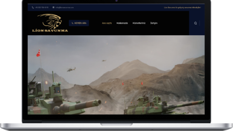 Lion Savunma için Gerçekleştirdiğim Web Tasarım Çalışması 