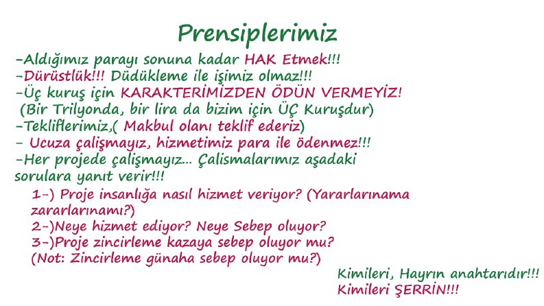 Prensiplerimiz