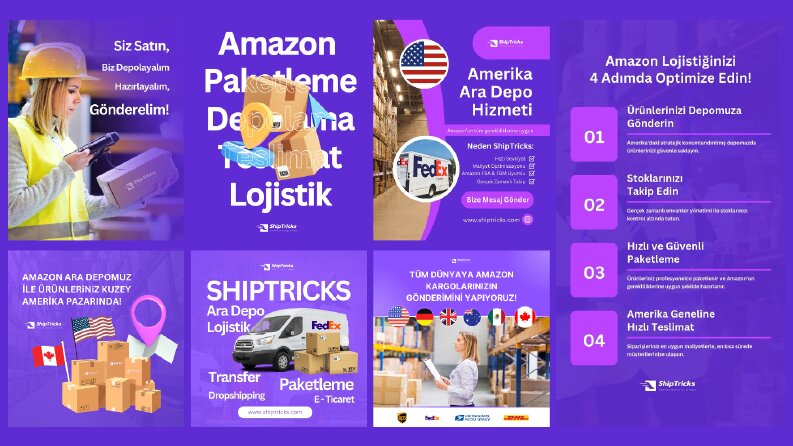 Amazon FBA & Ara Depo Lojistik Sosyal Medya Görseli Tasarımı