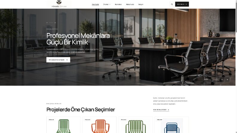 YükselOffice – Ofis Mobilyası Kurumsal Site ve Panel