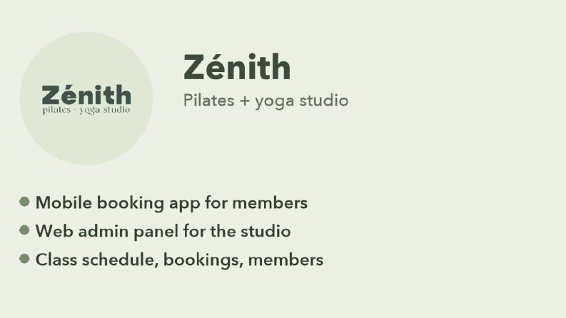 Zénith – Pilates ve Yoga Stüdyosu Mobil Randevu Uygulaması