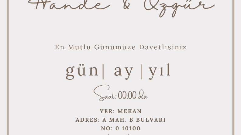 organizasyon davetiyeleri