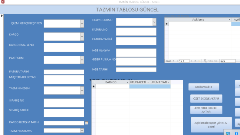 E ticaret Kayıp kargolarını takip etmek için Kayıt Programı