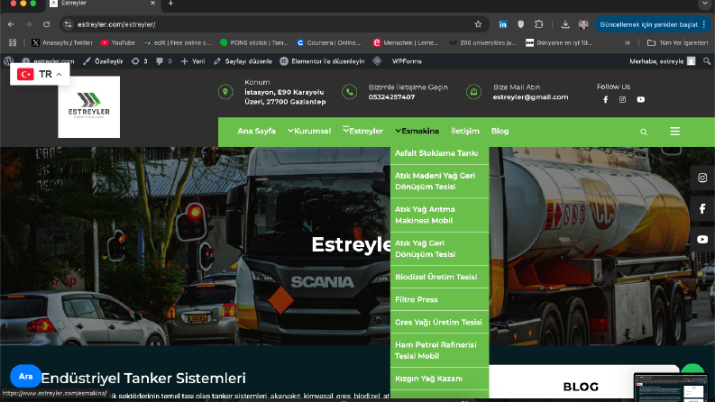 Eskılıçlar Firması - Web Sitesi Tasarım