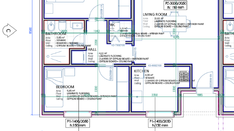 70 m2 etüt çalışması