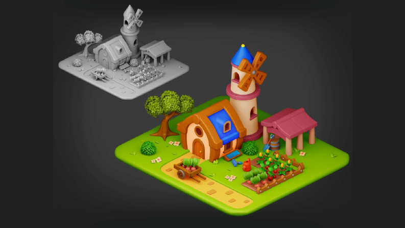 Farm House - Stylized 3D House