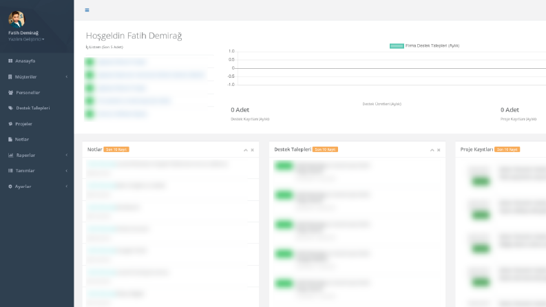 Web Crm ve Proje Yönetim Yazılımı