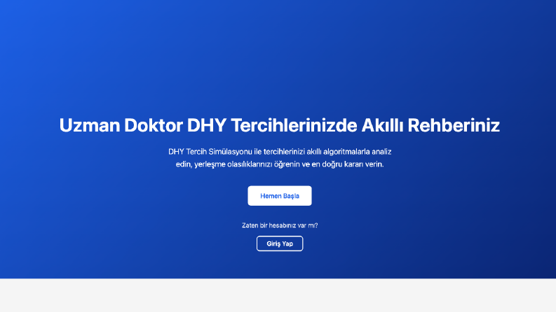 Uzman doktorlar için tercih simülasyonu