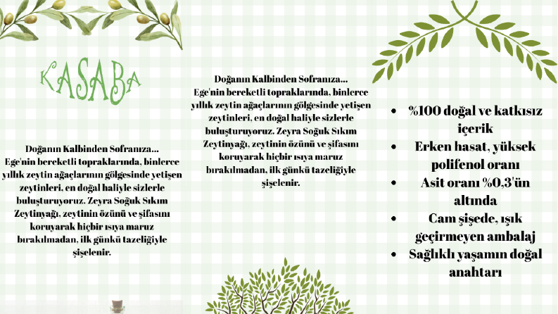 Kasaba Zeytinyağ Firması Katalog Tasarımı