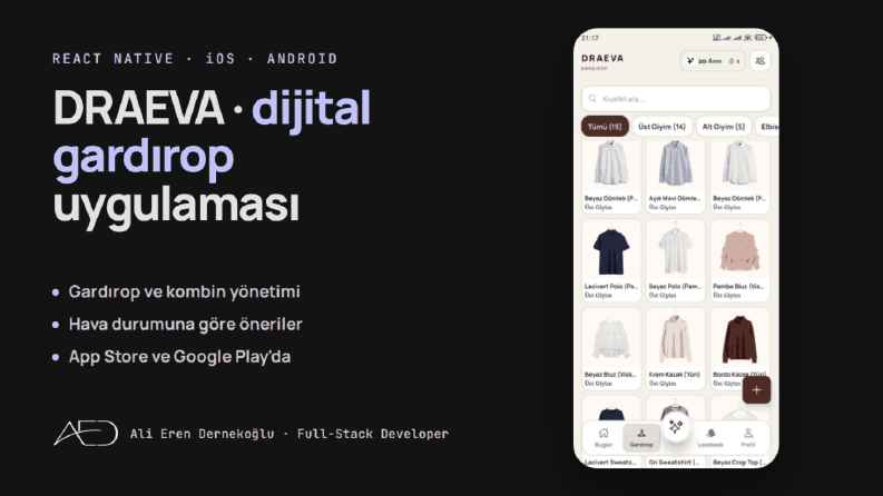 DRAEVA · Dijital Gardırop ve Kombin Uygulaması
