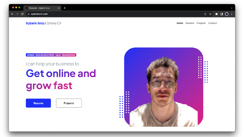 ayberkarici.com | Portfolyo Websitesi v2